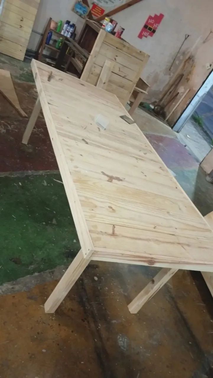 Mesa de madeira palete 2,20x0, 90  - Foto 3