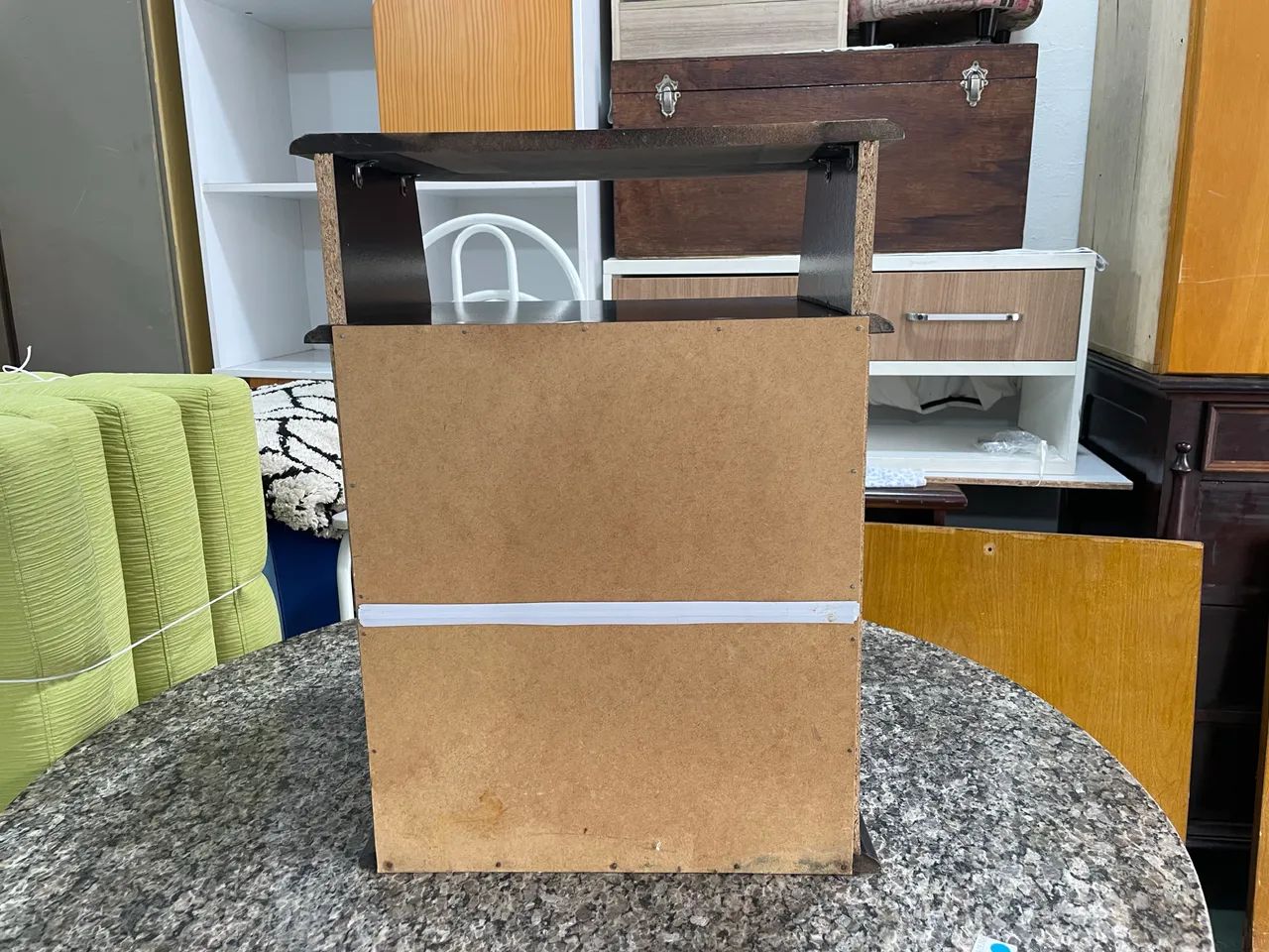 Mesa de Cabeceira Preta com 3 Gavetas EJ Móveis  - Foto 5
