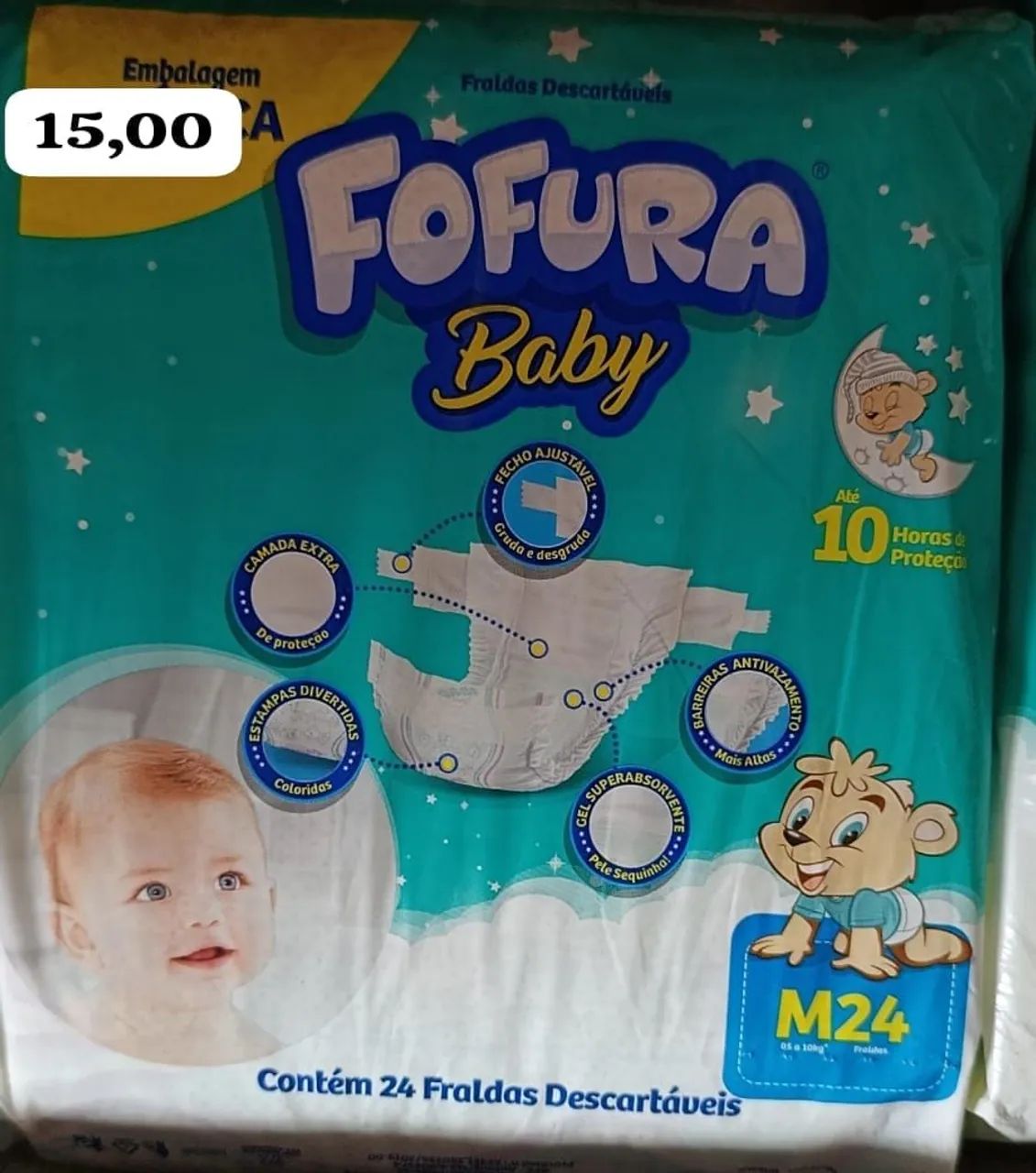 Fraldas descartáveis tamanho M 