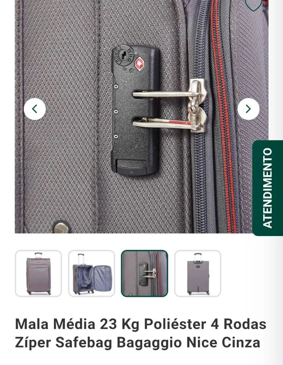 Mala Bagaggio média 23kg - 4 rodas  - Foto 3