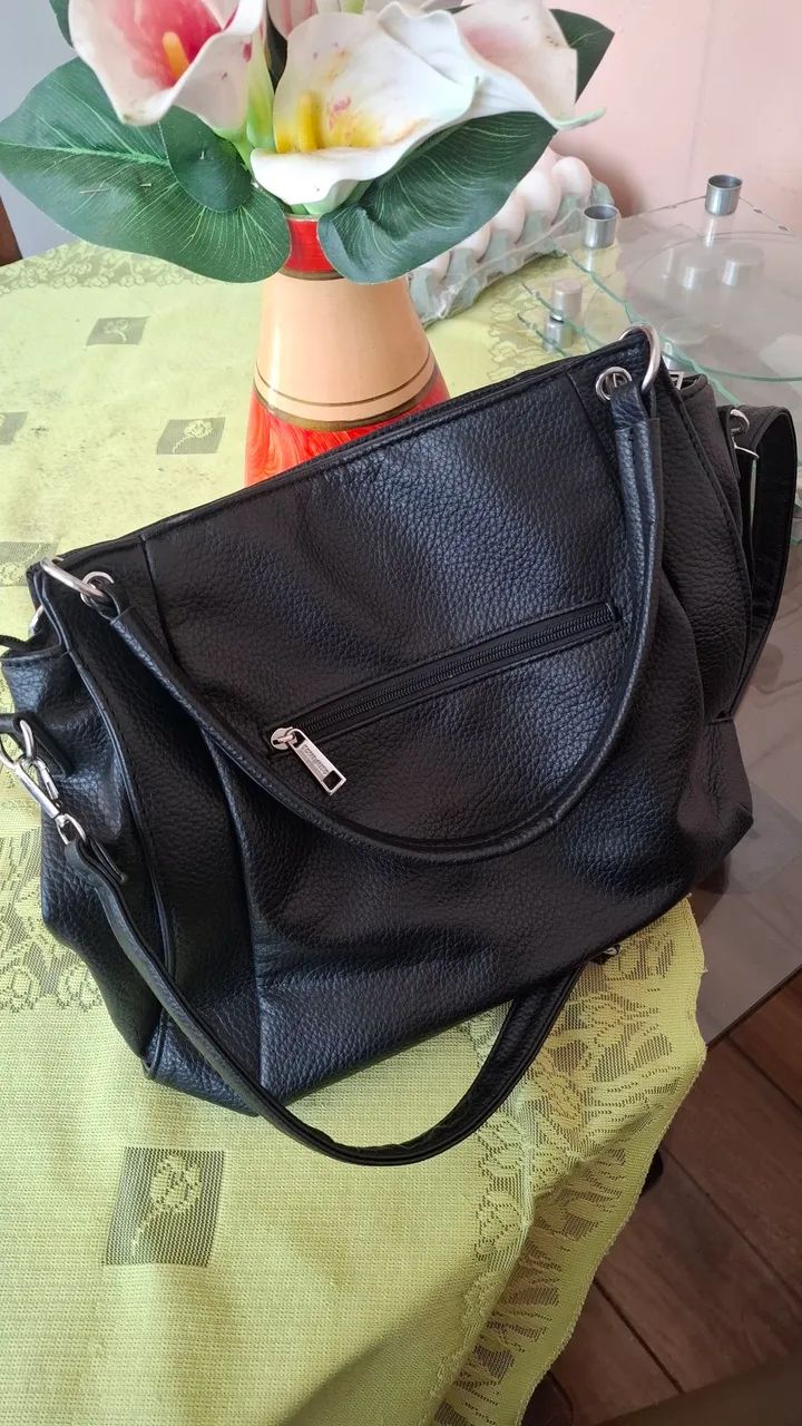 BOLSA DE COURO - PARA FACULDADE, TRABALHO, ETC...  - Foto 2