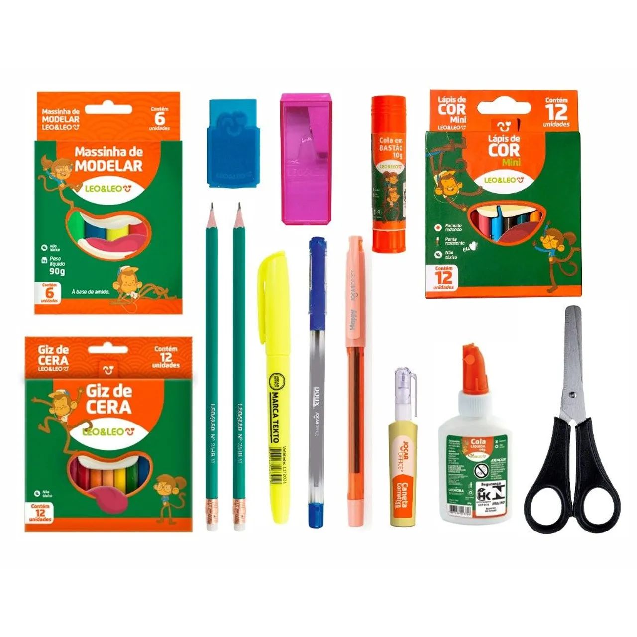Kit escolar completo 41 itens + 2 - Léo& Léo - Volta as aulas - material escolar 