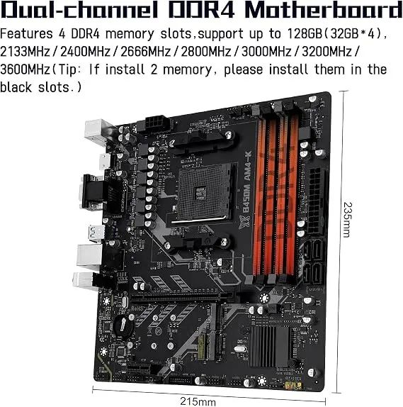 Placa-mãe nova Machinist B450M AM4 K - para AMD AM4 - Foto 2