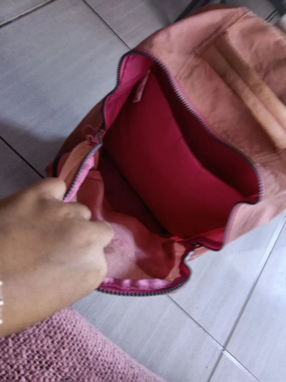 Mochila de carrinho rosa  - Foto 3