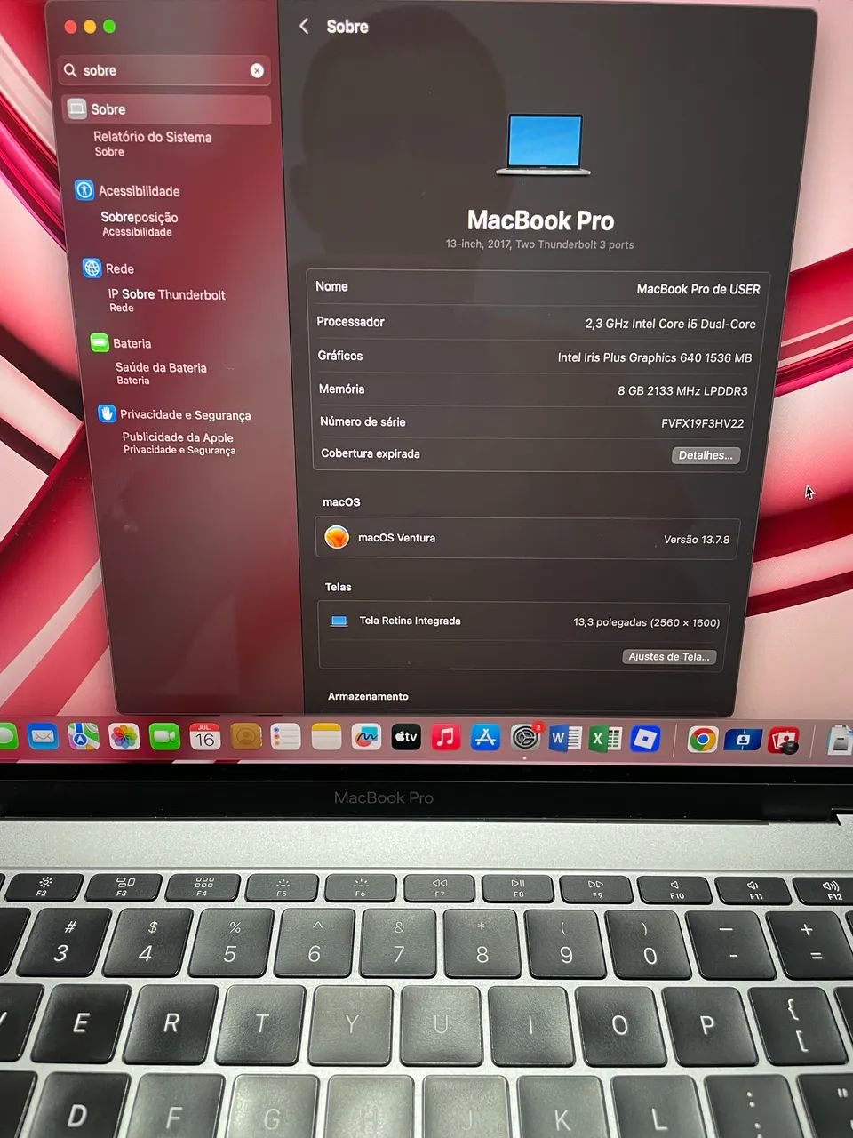 MacBook Pro 13" 2017 i5 8GB SSD 1TB - Excelente Estado - Foto 2