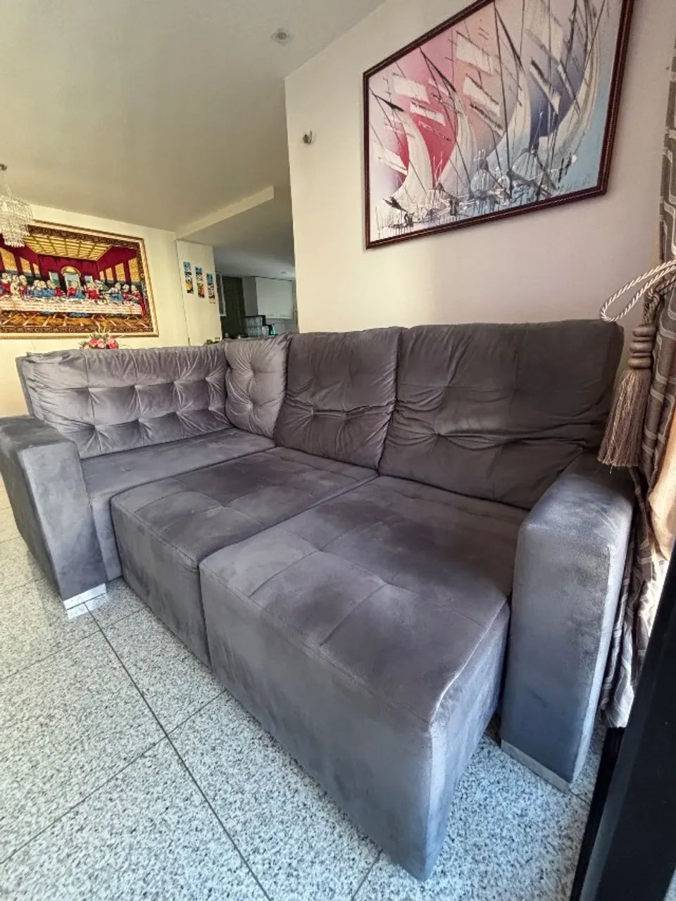 Sofá em L retrátil e reclinável - Foto 4