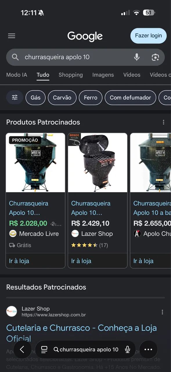 Churrasqueira Apollo estado de novo 