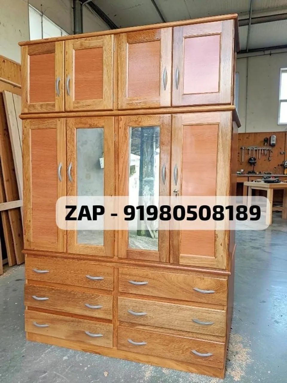 Guarda roupa casal completo com espelho novo - Foto 2