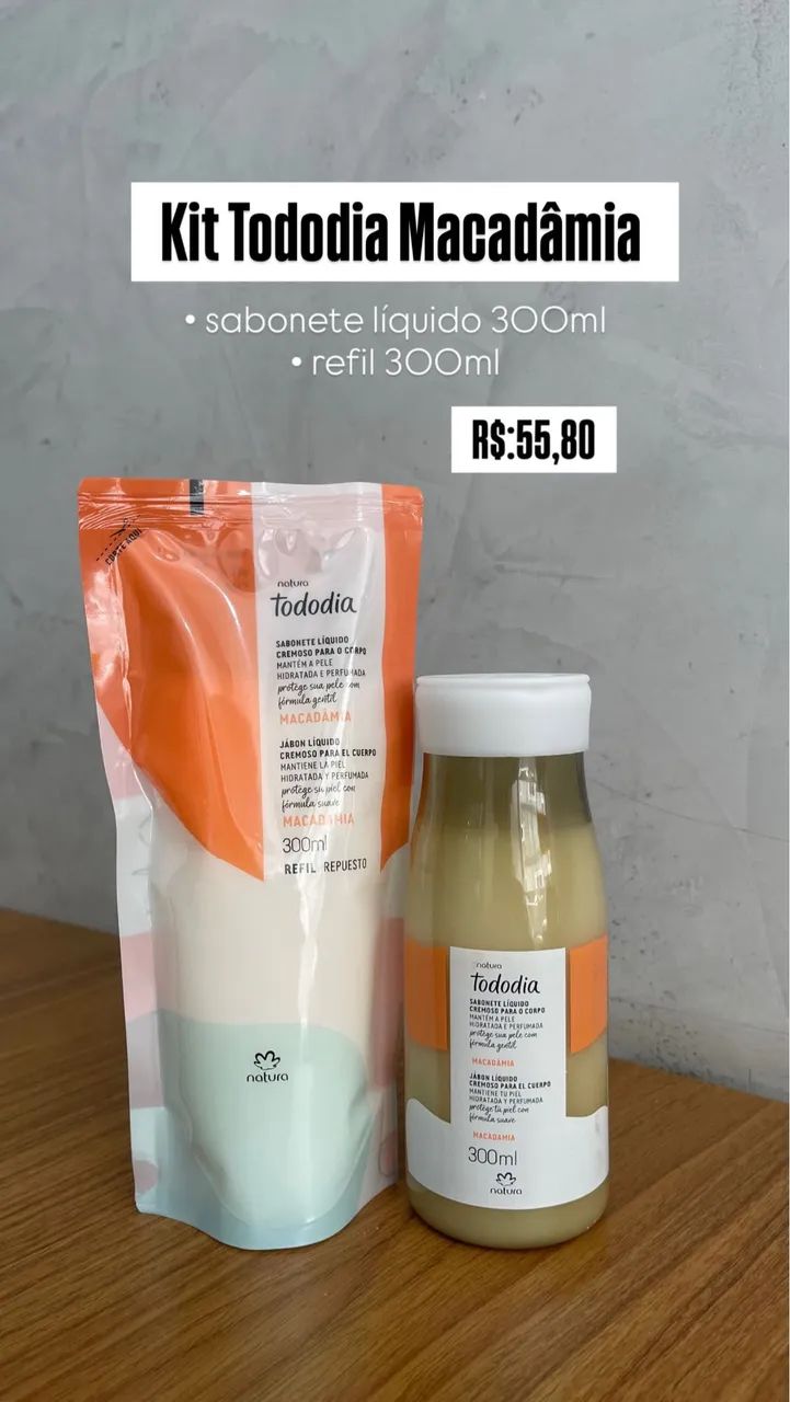 Natura Sabonete Líquido + Refil Macadâmia 