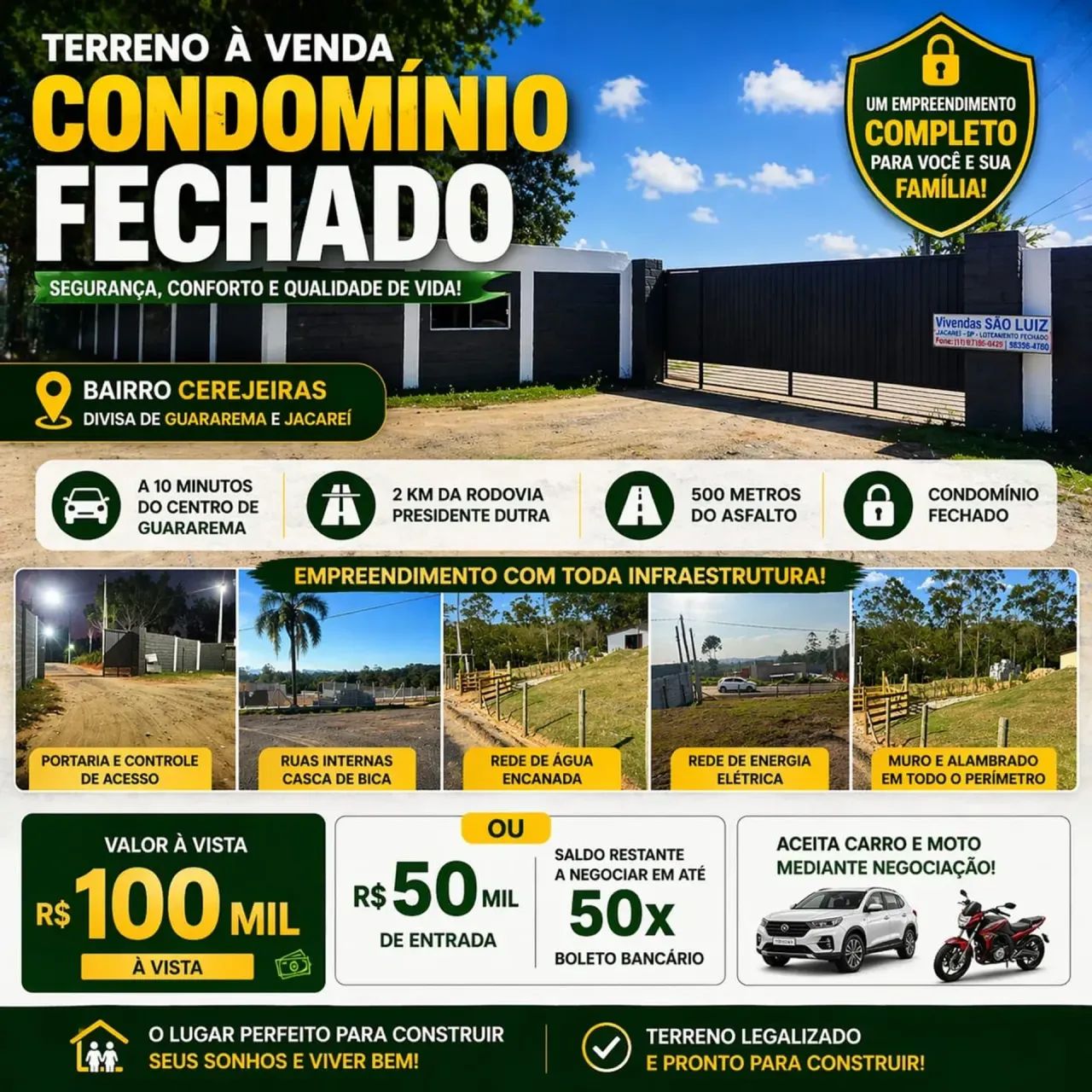 Condomínio de Chácara com infraestrutura completa