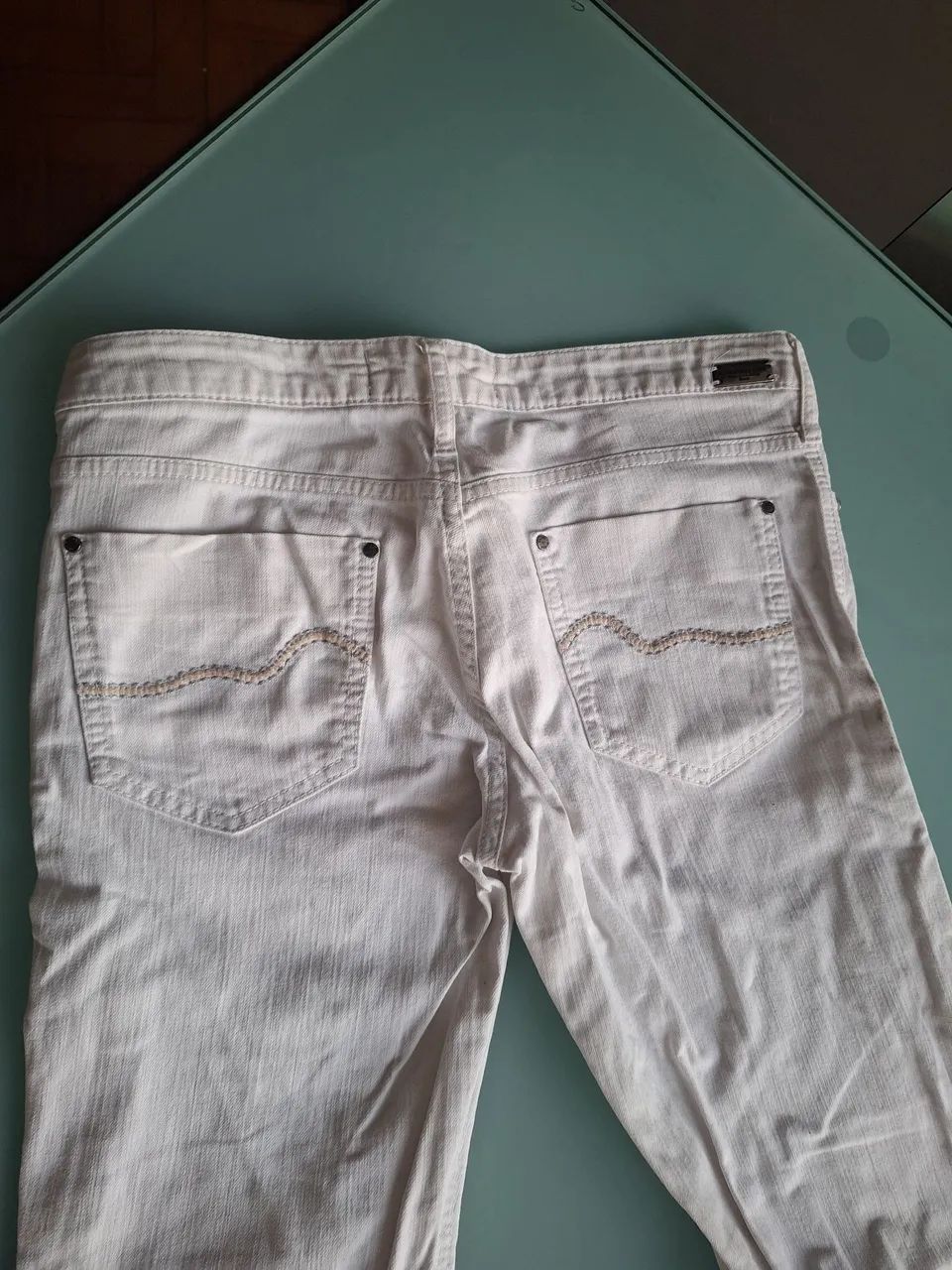 Calça Jeans branca Carlos Miele 40 - Foto 5