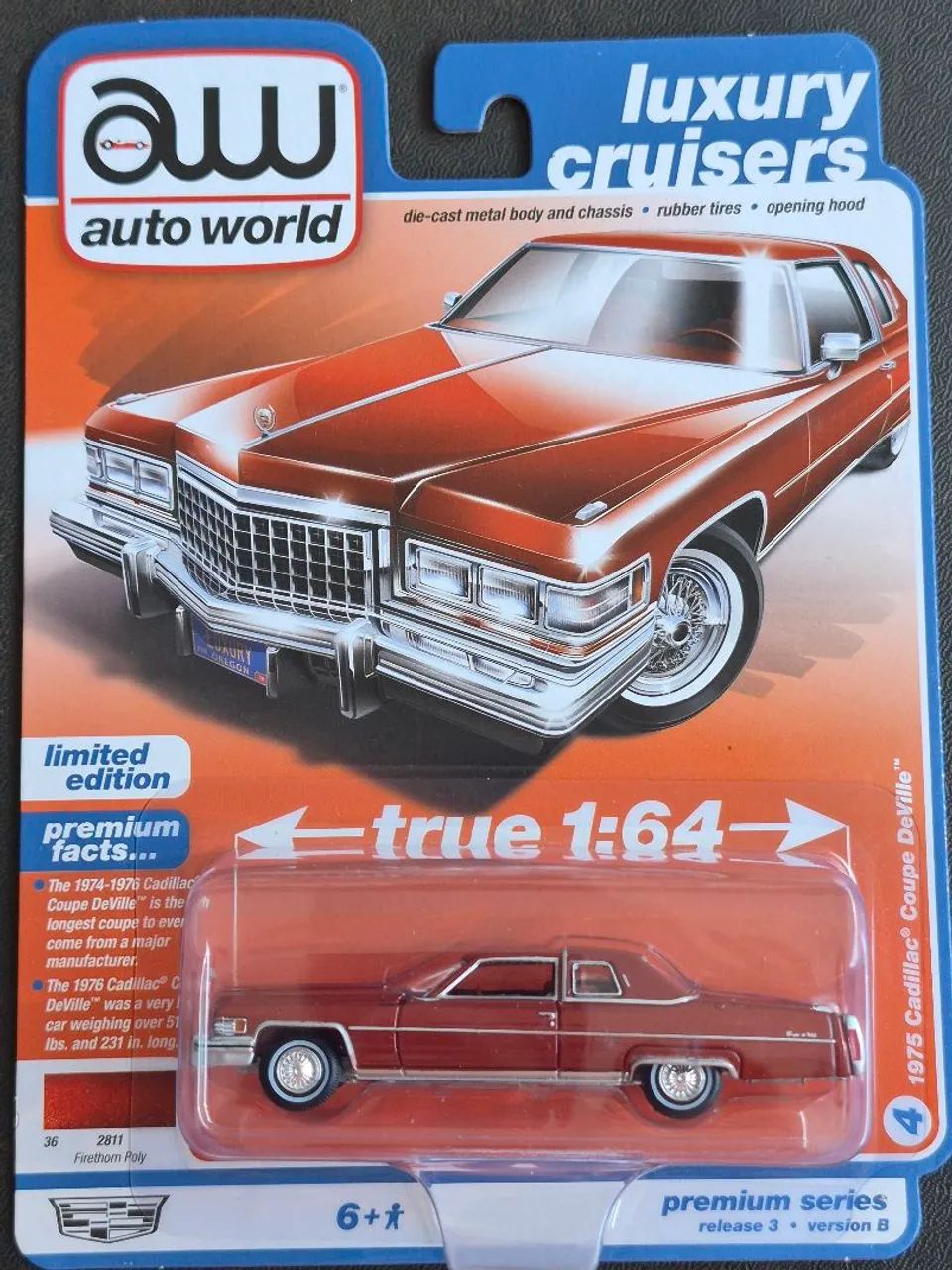 Miniatura Premium Auto World 1975 Cadillac Coupe DeVille 
