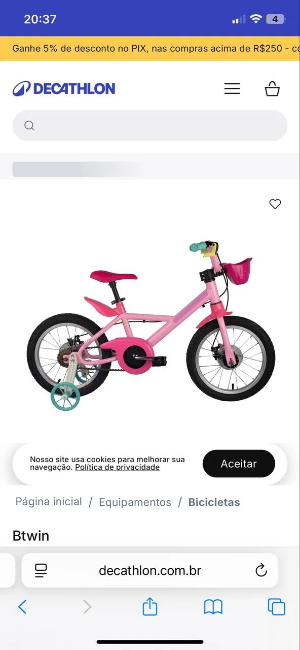 Bicicleta infantil menina usada  - Foto 2