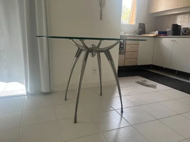 mesa redonda com tampo de vidro - Foto 3