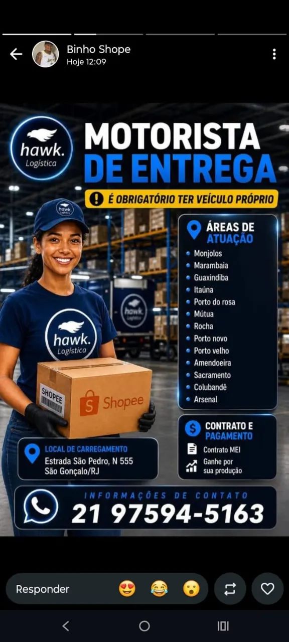 Entregador shopee 