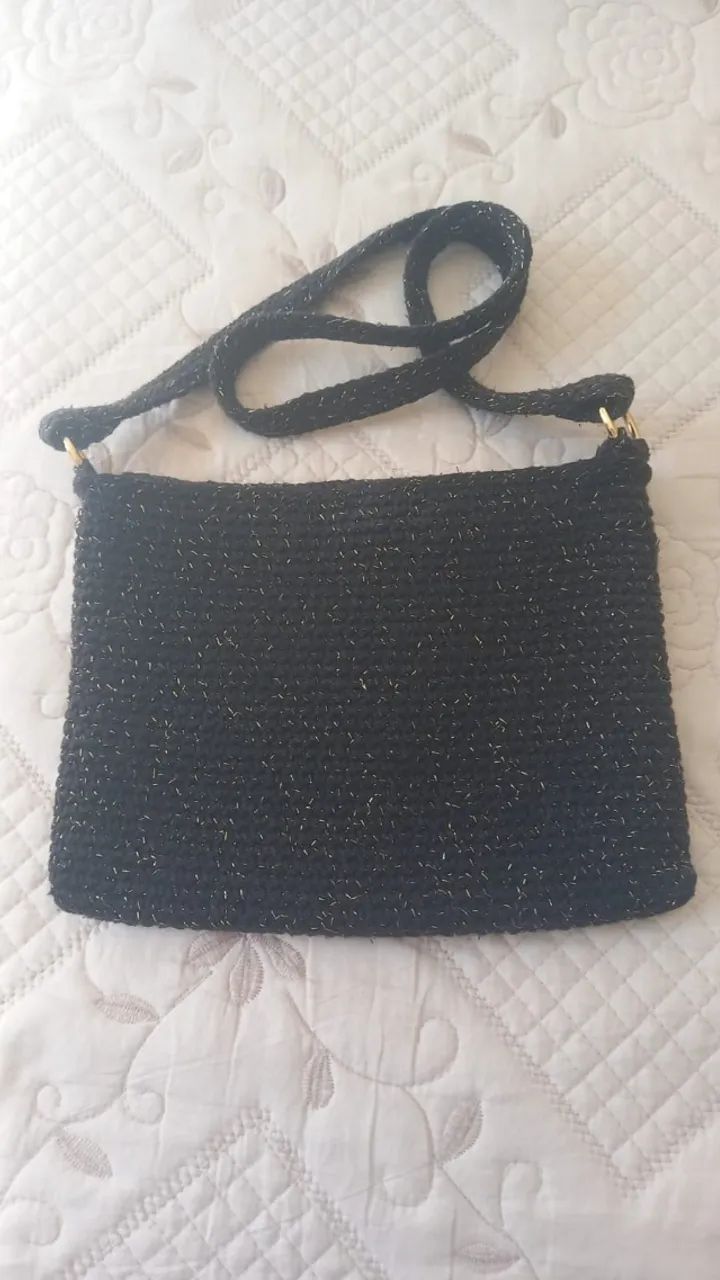 Bolsa feminina de tecido usada. - Foto 5