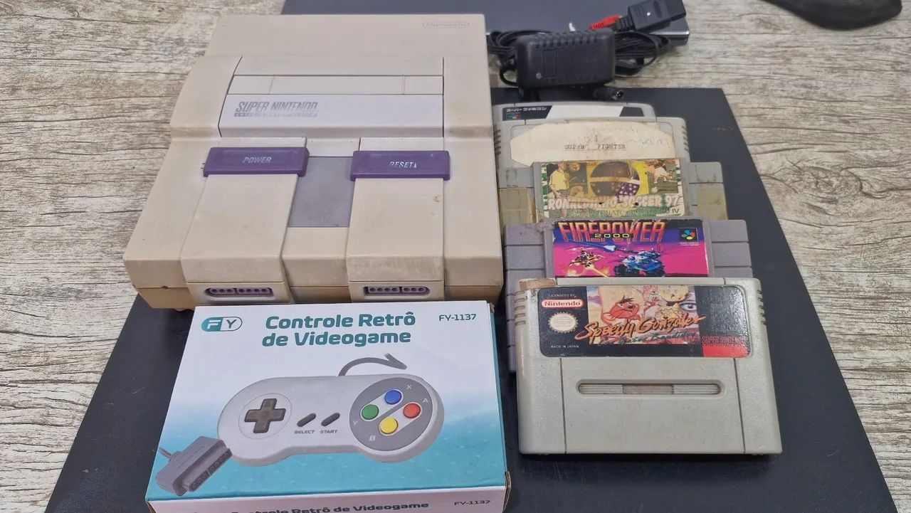 Super nintendo com jogos