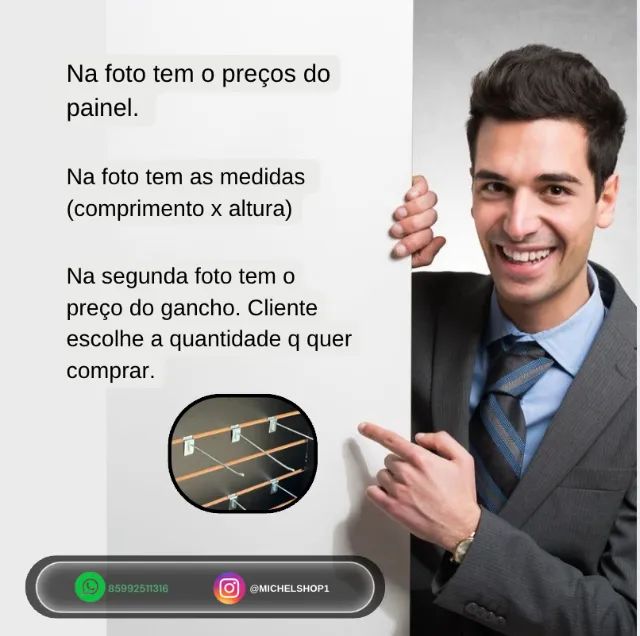 Painel expositor  2.00 metro X 1.84 metro altura (canaletado) Novo. Mdf - Foto 2