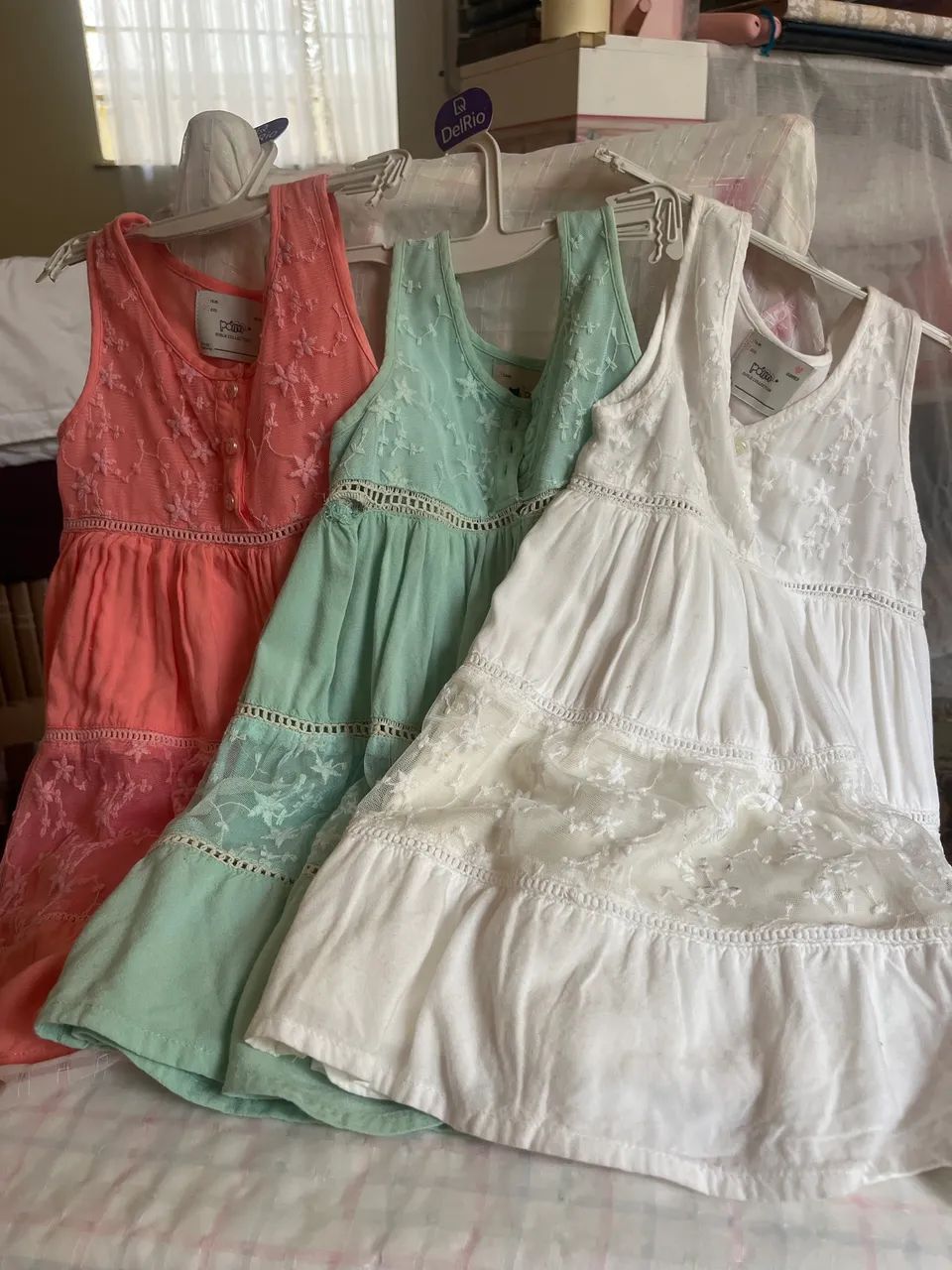 Vestidos infantis lote com 3 unidades 