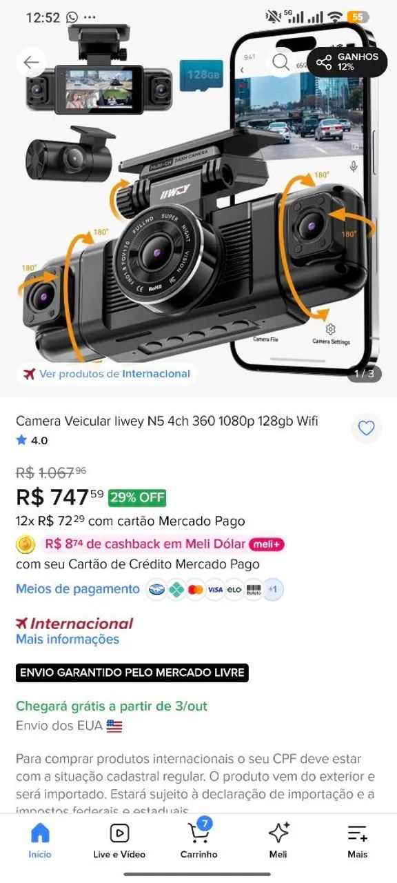 Camera 360 para carro N5 - Foto 2