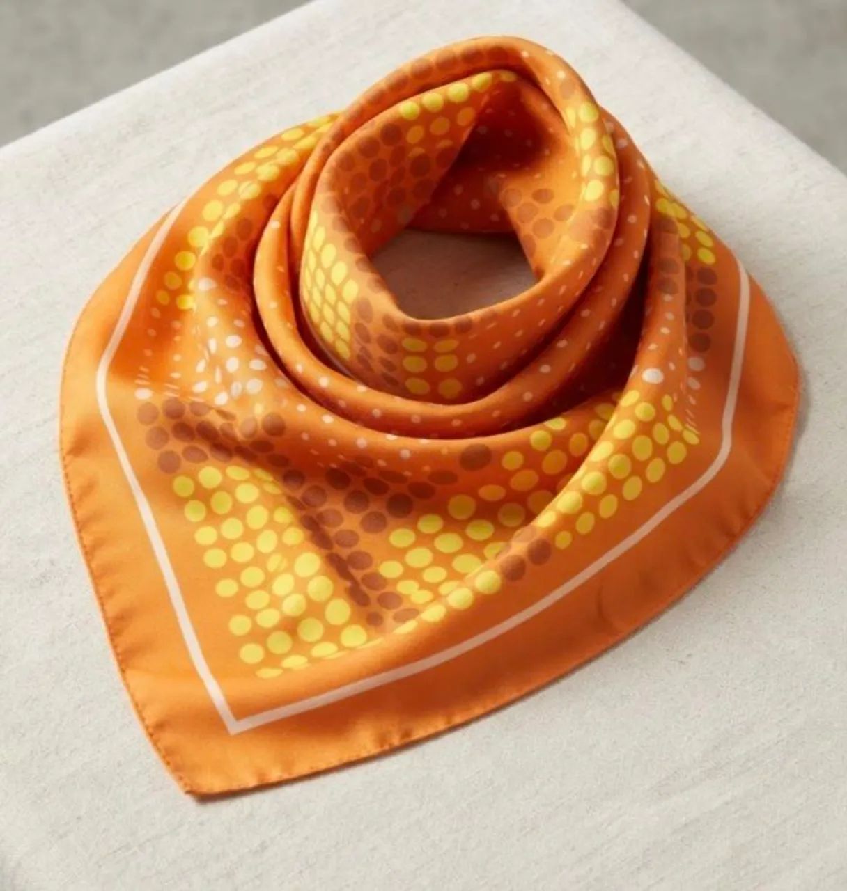 Lenço Vintage Estilo Mod Dos Anos 1970 De Seda - Foto 3