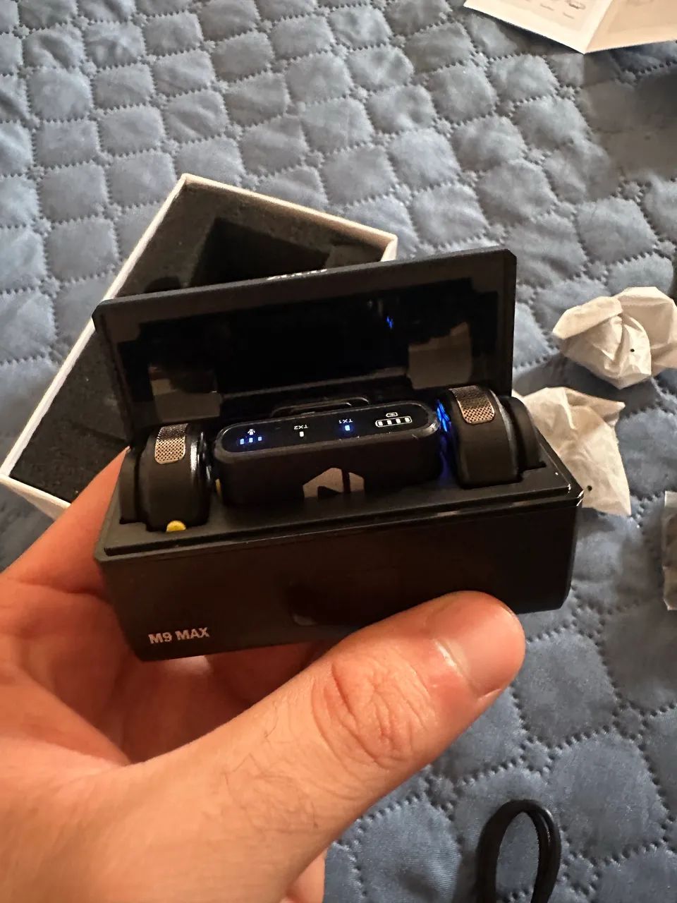 Microfone Lapela Sem Fio ZCCO M9 Max Duplo - Cancelamento de Ruído