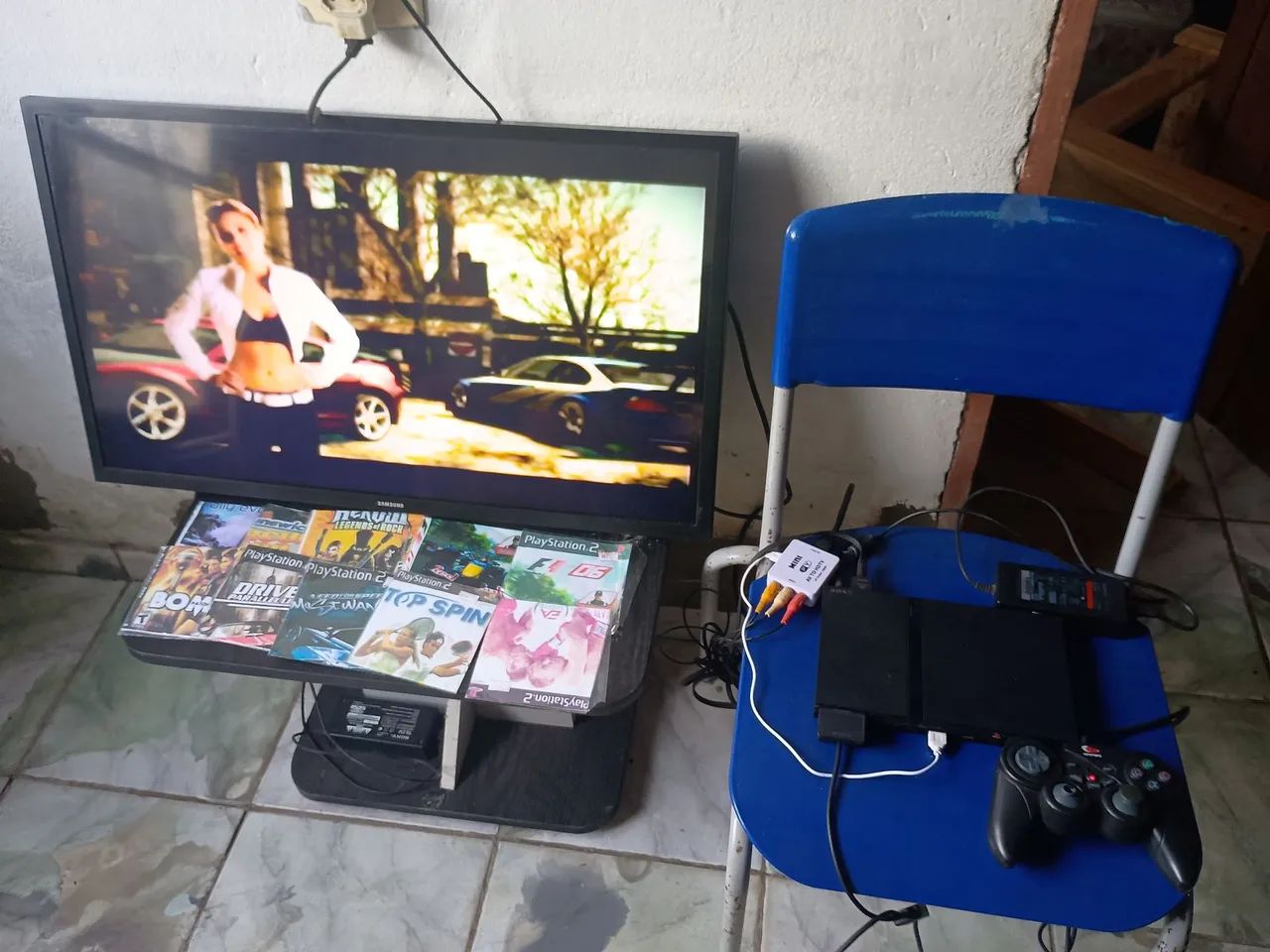 PS2 slim + tv smart Samsung 32 venda ou troca com torna 