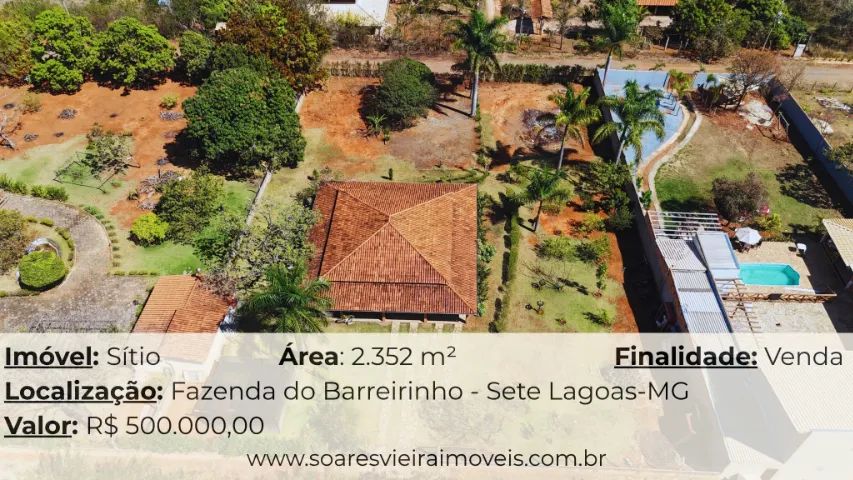  SÍTIO À VENDA EM SETE LAGOAS - MG