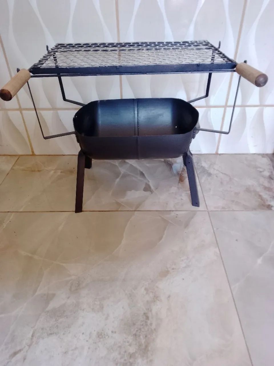 Churrasqueirinha de botija ar refrigerante 