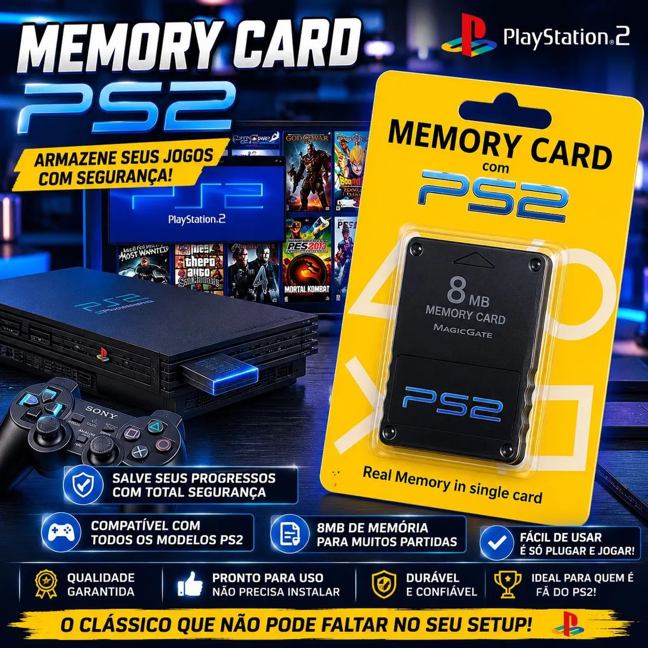 Memory Card PS2  0pl ou fun7una - Foto 3
