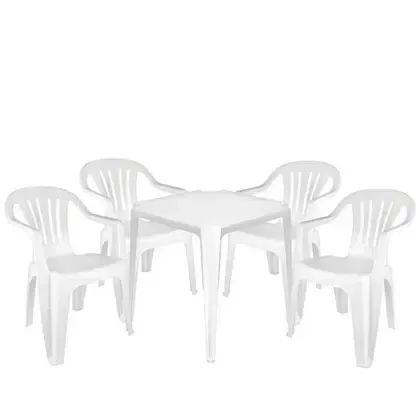Conjunto Mesa com 4 Cadeiras Mor Bela Vista, Branco