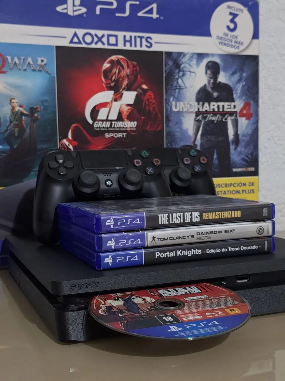 Ps4 Slim 1tb com Caixa 2 controles + 4 jogos - Foto 2