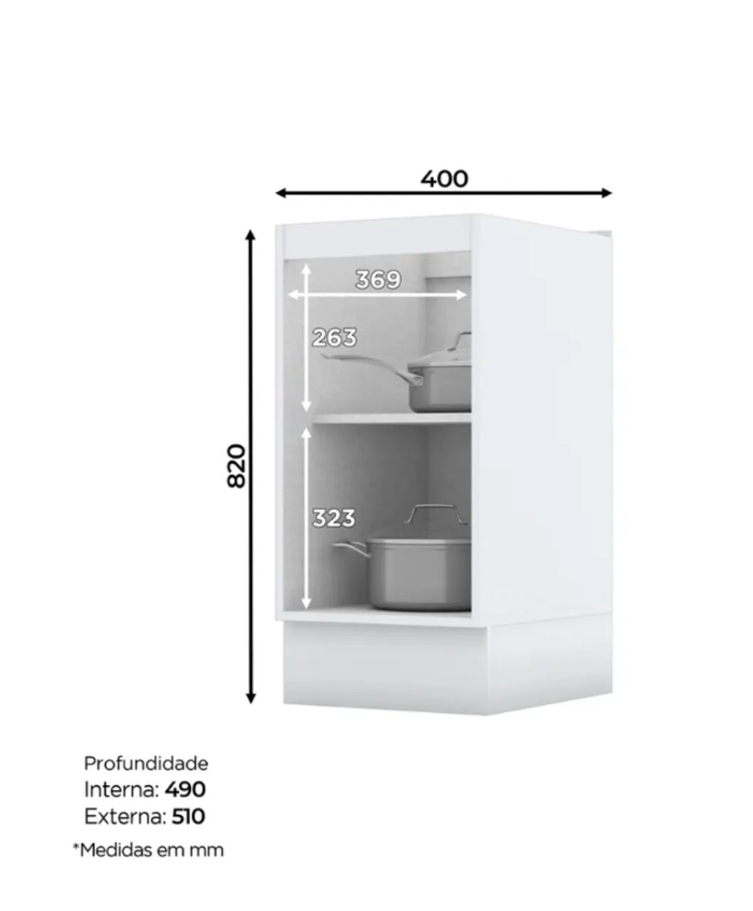 Módulo Balcão 1 Porta 40cm Emily Henn  - Foto 2