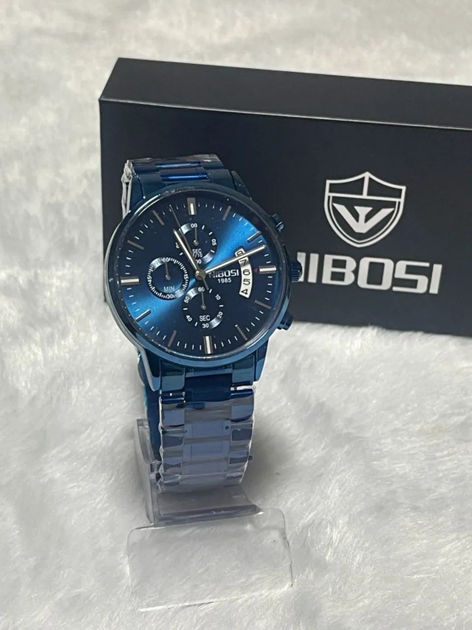 Relógio Nibosi Azul | Design Sofisticado, Elegância e Resistência - Foto 3