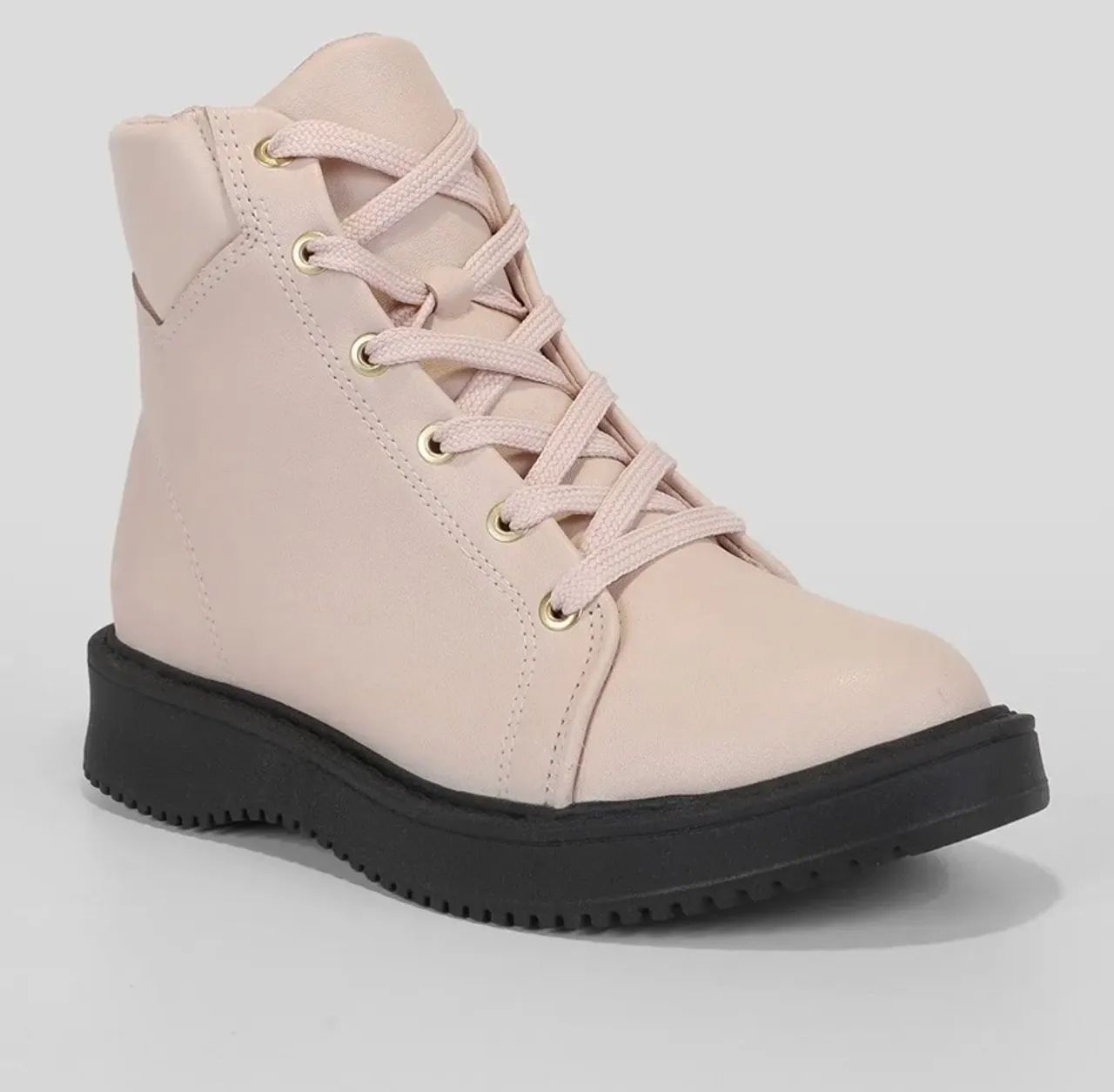 Bota Coturno Moleca Tratorada - Off White - Foto 3