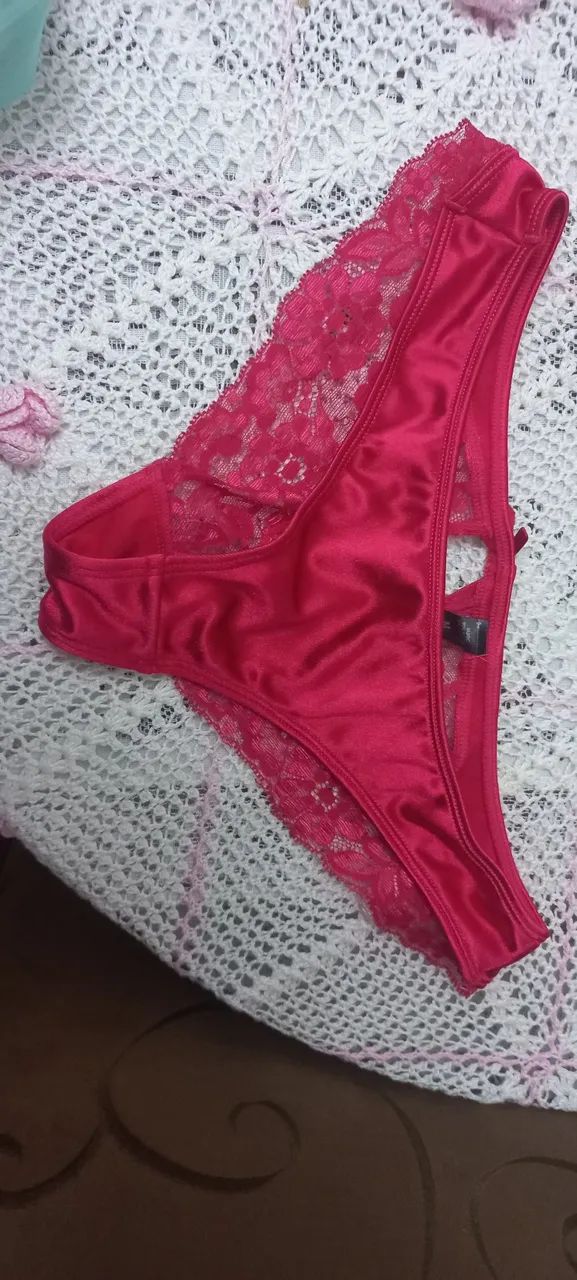 Calcinha de renda p/m vermelha - Foto 3
