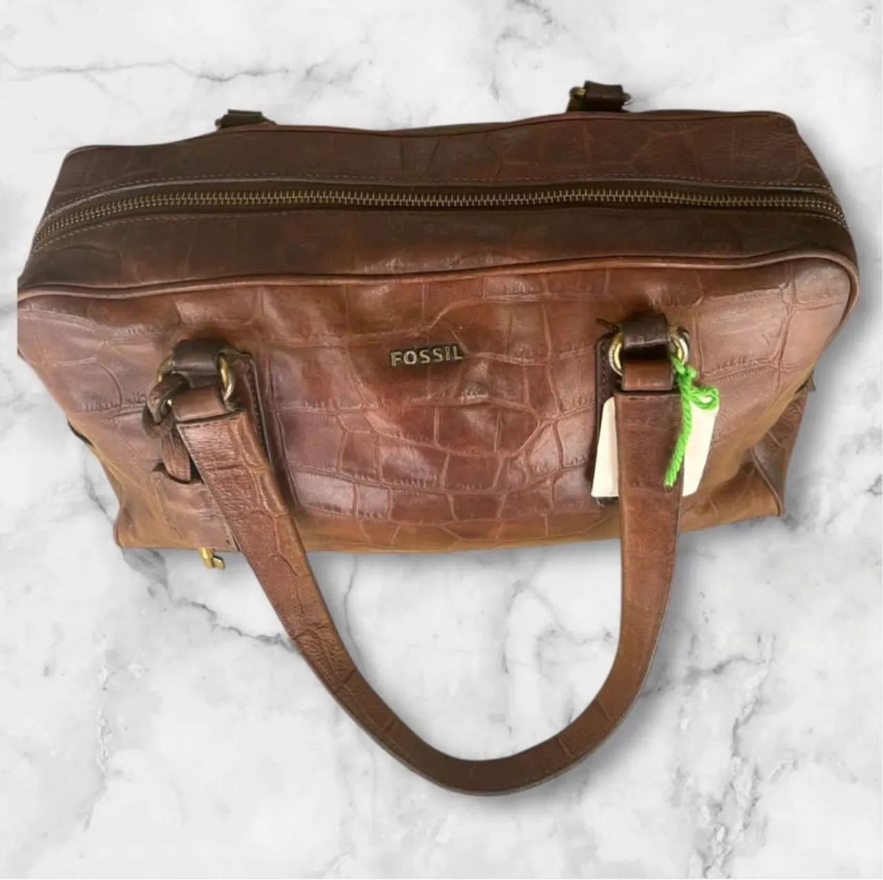 BOLSA FOSSIL ORIGINAL COURO CROCO - Foto 2