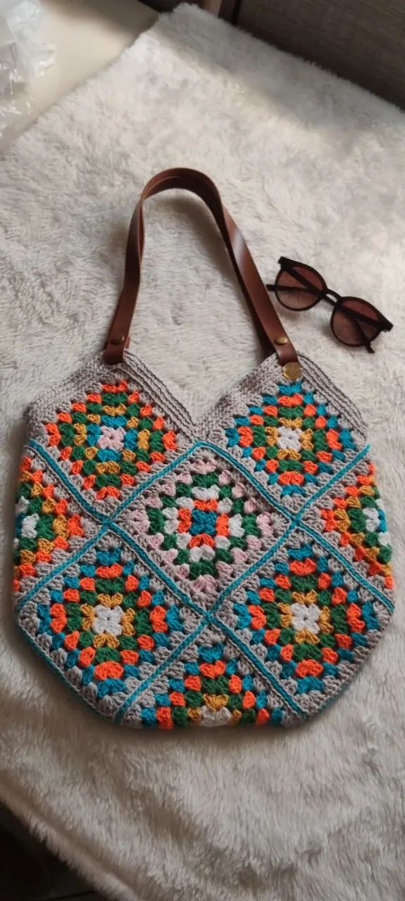Bolsa de crochê Square 