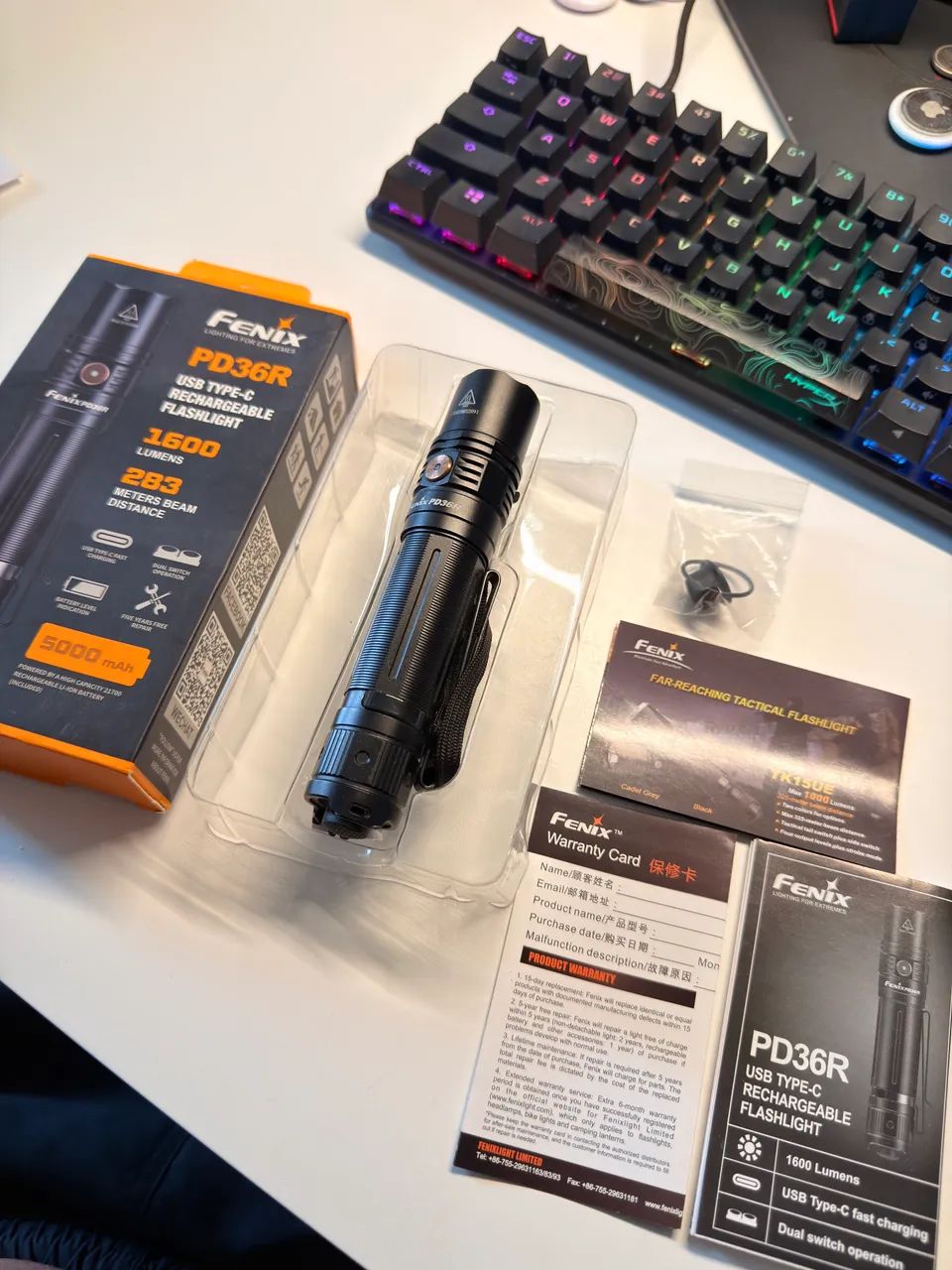 Lanterna tática FENIX PD36r 1600 lumens novinha - Iluminação