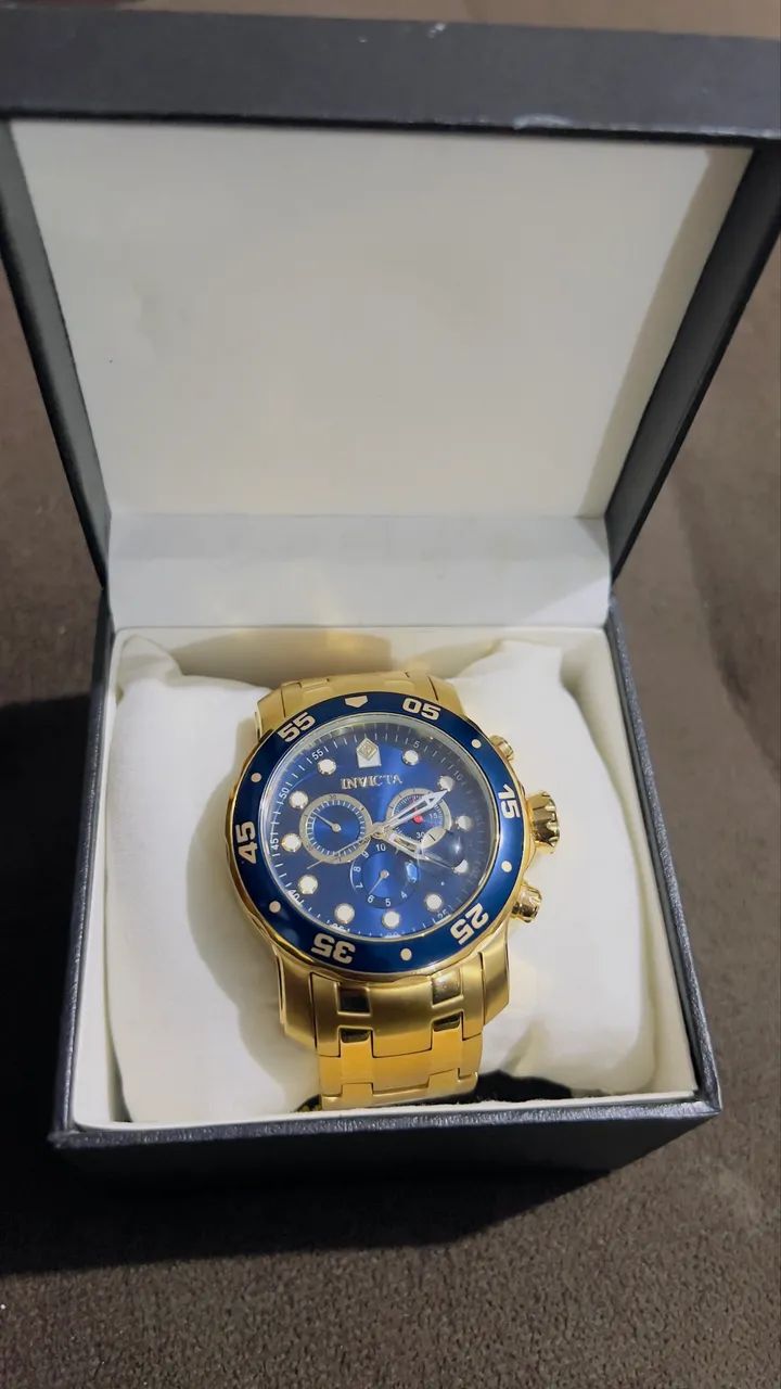 ? Invicta Pro Diver 0073 Original Azul/Dourado Completo na Caixa - Foto 2