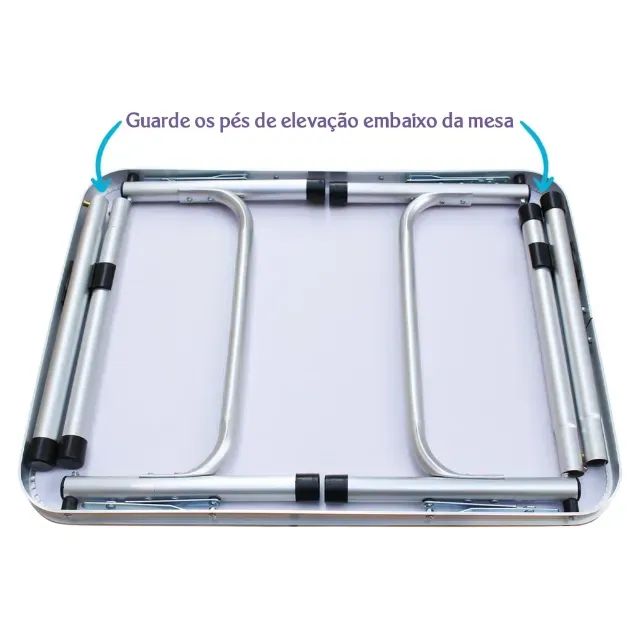 Mesa dobrável Portátil Vira Maleta Camping Praia 60x45cm - Foto 3