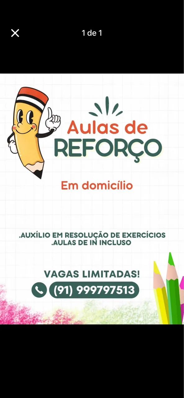 Aulas de reforço em domicílio 