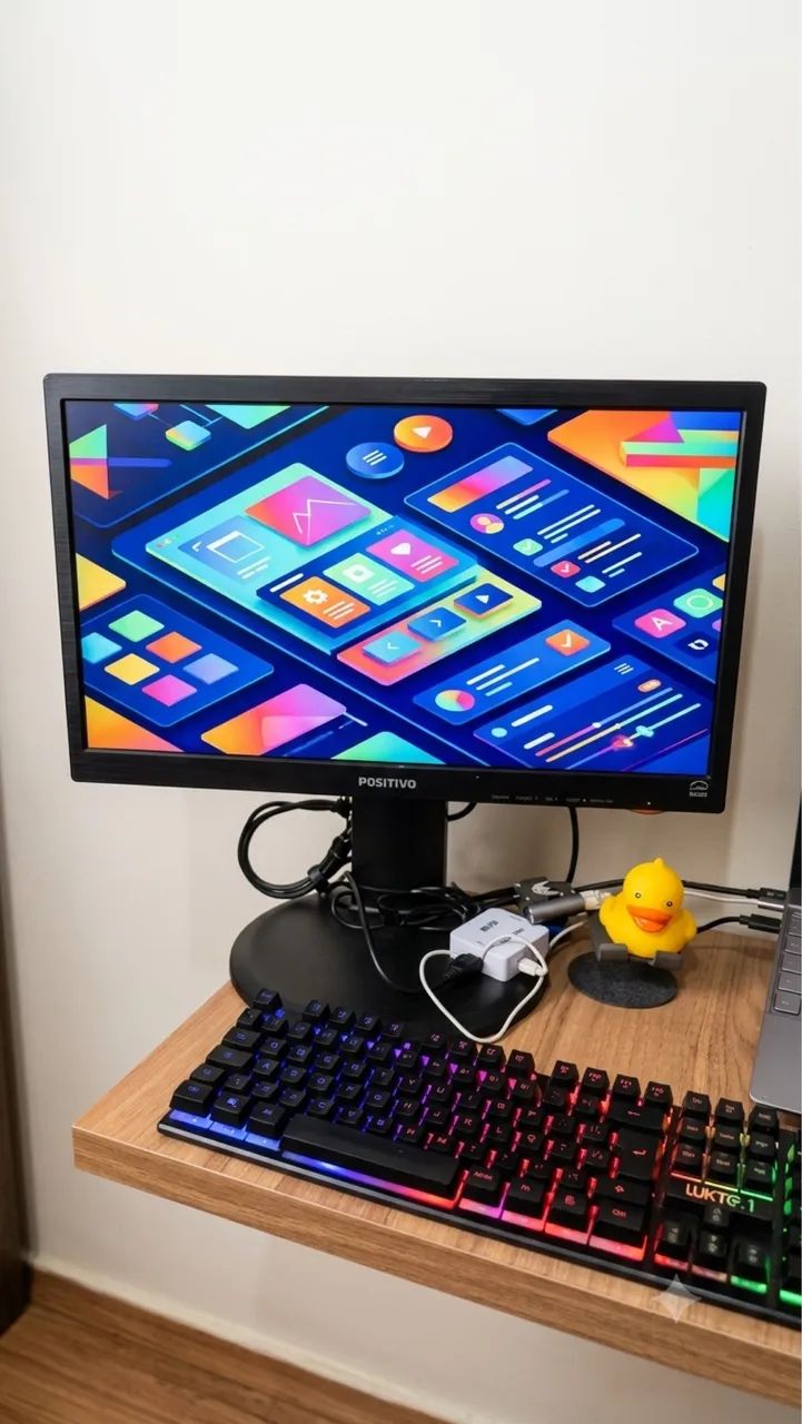 Monitor 20 Polegadas LED Positivo - Base Ergonômica (Gira 90º / Ajusta Altura)