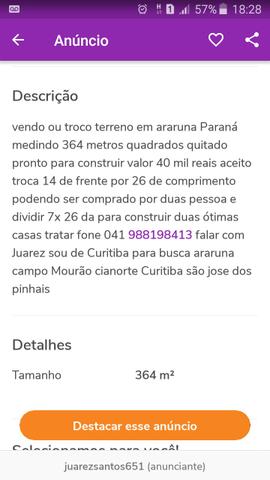 Terreno em araruna Paraná