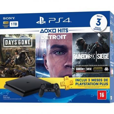 PS4 1TB Kit c/ 3 jogos + 1 ano de garantia - Foto 2