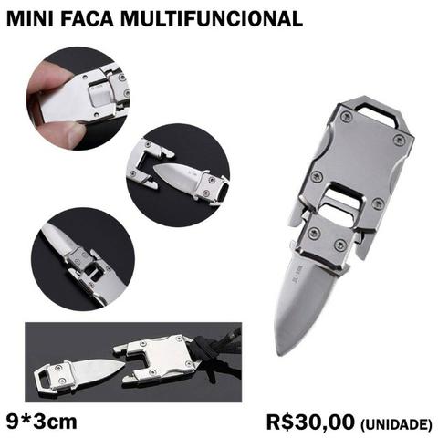Mini Faca Multifuncional de Aço Inoxidável com Cordão