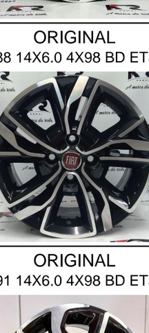 Rodas Novas aro 14 Linha Fiat(Em até 10x) - Foto 2