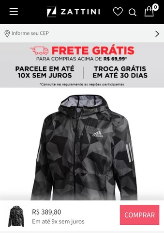 jaqueta adidas own the run camo masculina