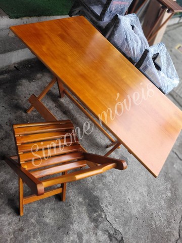 Mesa 1,20X70 com 4 cadeiras dobráveis - Foto 3