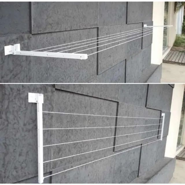 Varal de Muro Parede Dobrável para Casa - Foto 2